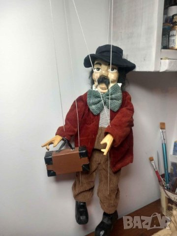 Дървена кукла на конци /марионетка , уникат в перфектно състояние, снимка 6 - Антикварни и старинни предмети - 40294976