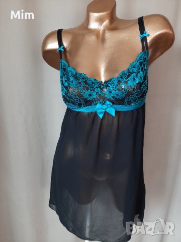 RougeGorge S/M Черна прозрачна нощница с електрикова дантелена , снимка 6 - Корсети, бюстиета, топове - 40892358