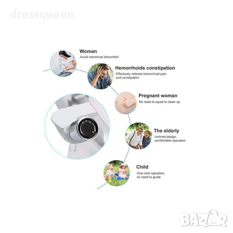 4673 Универсална Биде Приставка с Плавна Ротация Лесна Употреба с Елегантен Дизаин, снимка 4 - Други стоки за дома - 53823711