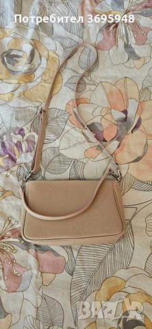Дамска чанта Daphne в прашно розово от естествена кожа, снимка 4 - Чанти - 51048107