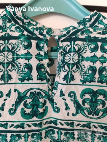 H&M блуза в бяло и зелено ХЛ, снимка 7 - Блузи с дълъг ръкав и пуловери - 51318571