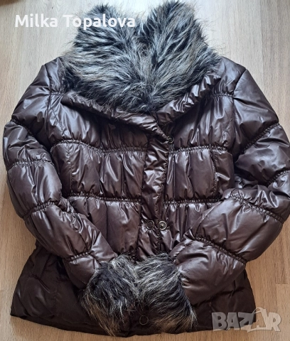 Тъмнокафяво шушляково зимно яке, снимка 4 - Якета - 52209696