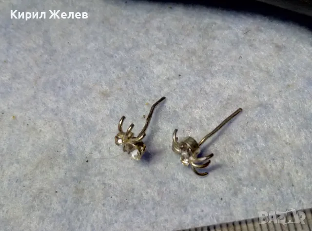 НЕЖНИ ФИГУРАЛНИ СКЪПОЦЕННИ ОБЕЦИ ПАЯЧЕТА БЛАГОРОДНА СТОМАНА с БЯЛА ПОЗЛАТА и ЦИРКОНИ 47508, снимка 5 - Обеци - 49551516