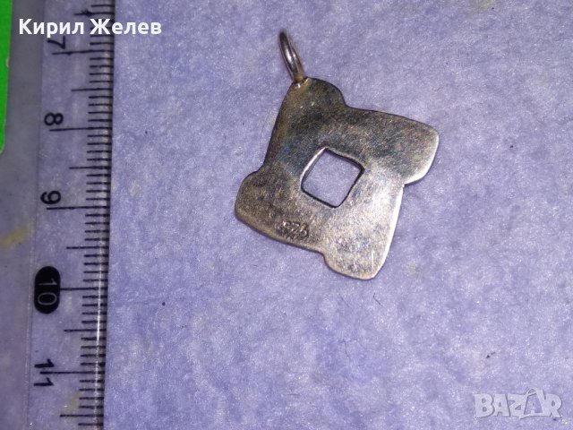 ДИЗАЙНЕРСКИ СТИЛЕН СРЕБЪРЕН АРТ МЕДАЛЬОН СРЕБРО 925 с ЖЪЛТА и БЯЛА ПОЗЛАТА 35454, снимка 2 - Колиета, медальони, синджири - 39373856