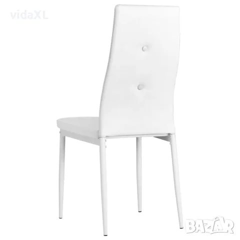 vidaXL Трапезни столове, 4 бр, бели, изкуствена кожа, снимка 4 - Столове - 56146423