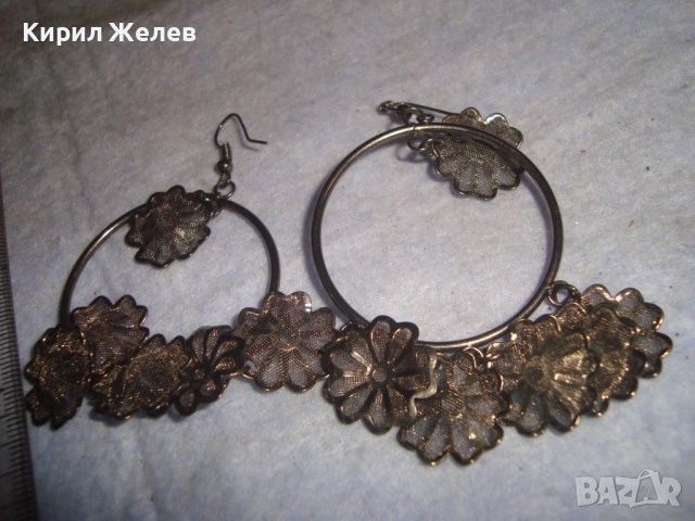 КРАСИВИ ФЛОРАЛНИ ФЕШЪН АРТ ОБЕЦИ МЕТАЛНИ ЛАКИРАНИ ВЕЧЕРЕН НАКИТ 3291, снимка 4 - Обеци - 36512727