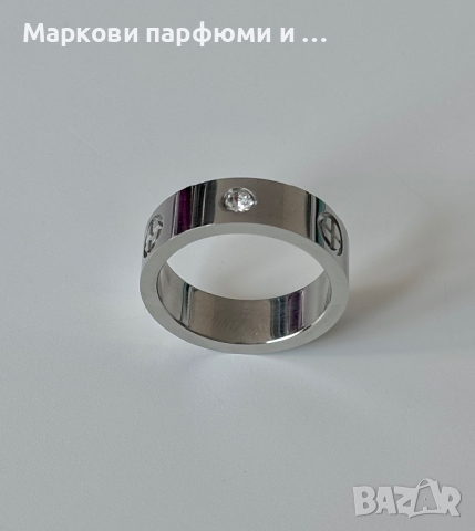 Унисекс Пръстен - реплика Cartier , модел “Love”, от неръждаема стомана, размер 7, снимка 3 - Пръстени - 44729174