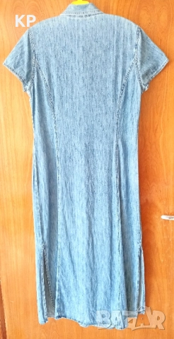 Елегантна дълга дънкова рокля , снимка 2 - Рокли - 51511163