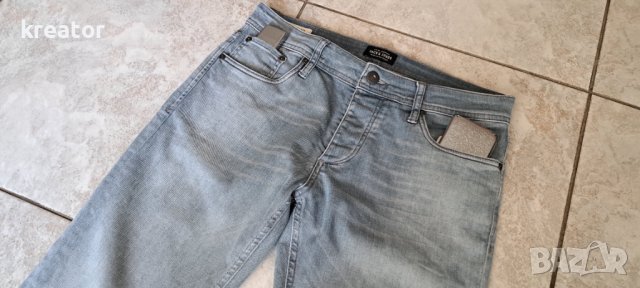 jack&jones intelligence размер 32 мъжки дънки slim fit tim вталени леко ластични мише сиво , снимка 10 - Дънки - 40485155