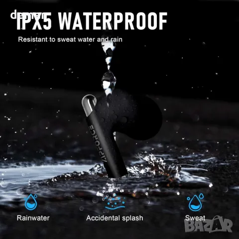 ZIPFORCE безжични слушалки в ухото, Bluetooth 5.3, Touch Control, IPX6, черни, снимка 6 - Безжични слушалки - 47333558