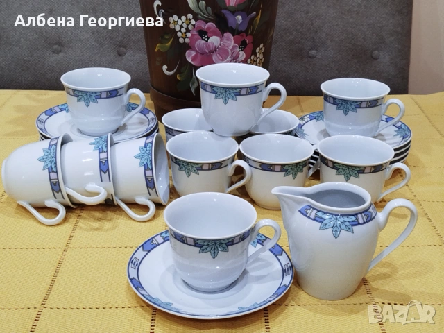 Баварски комплект за дълго кафе  SCHIRNODING BAVARIA ☕☕☘️☕☕☕, снимка 2 - Сервизи - 53070000