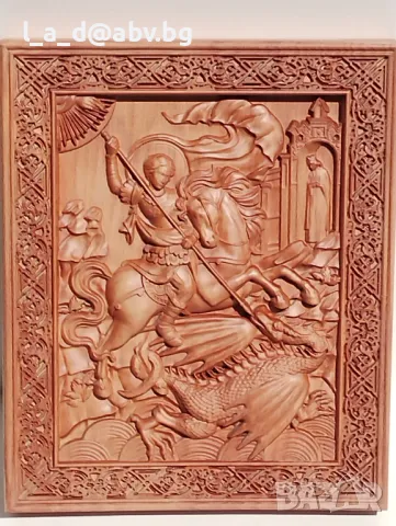 Икона на Света Мъченица Дария - авторска дърворезба, снимка 4 - Икони - 50247912