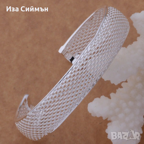 Сребърна гривна, универсален размер, снимка 3 - Гривни - 36359718