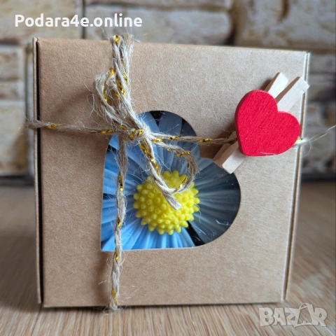 Подаръчна кутийка Маргаритка за Осми Март от ароматен глицеринов сапун, снимка 11 - Подаръци за жени - 53467705