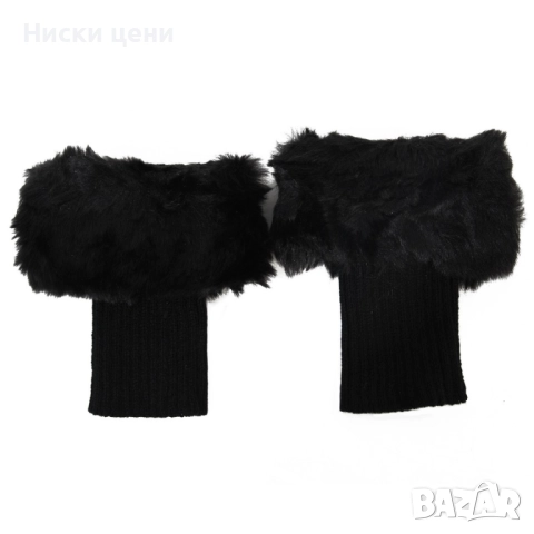 Дамски плетени гети с пух, различни цветове, снимка 3 - Други - 52641563