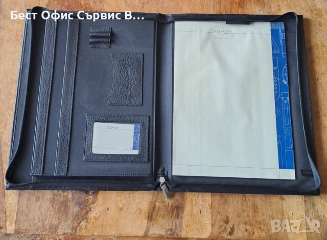 папка луксозна за документи естествена кожа с цип Марксман Marksman A4, снимка 2 - Ученически пособия, канцеларски материали - 52788901