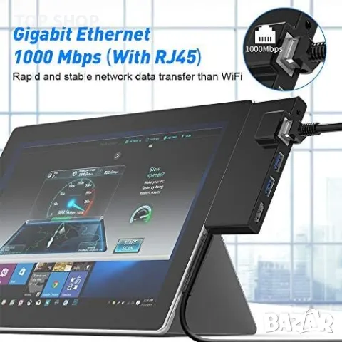 Нова Докинг станция за Surface Go USB C-Hub USB C-Hub /5в1, снимка 5 - Друга електроника - 49443974