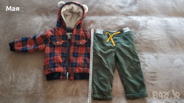 Бебешки зимен комплект яке с панталон 86см + шапка и 2 чифта ръкавици, снимка 2 - Комплекти за бебе - 52636850