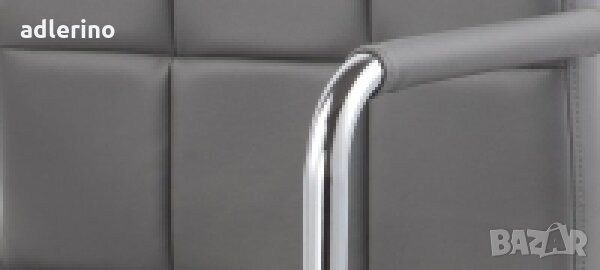  Комплект от 2 броя бар столове, изк. кожа, метал, подлакътник, въртящ, сив -2% Ново, снимка 3 - Столове - 34142048