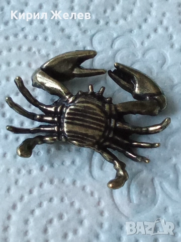 Бронзова малка фигурка на рак 52493, снимка 4 - Антикварни и старинни предмети - 52730305