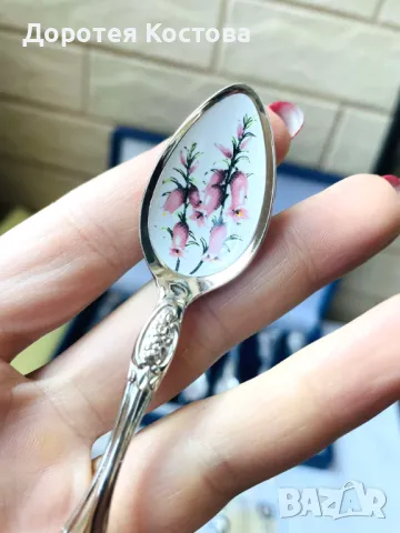 Красиви посребрени лъжички от Япония с диви цветя - 7 бр, снимка 8 - Антикварни и старинни предмети - 48731395