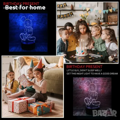 Mickey Mouse 3D LED лампа, снимка 5 - Други - 48383818