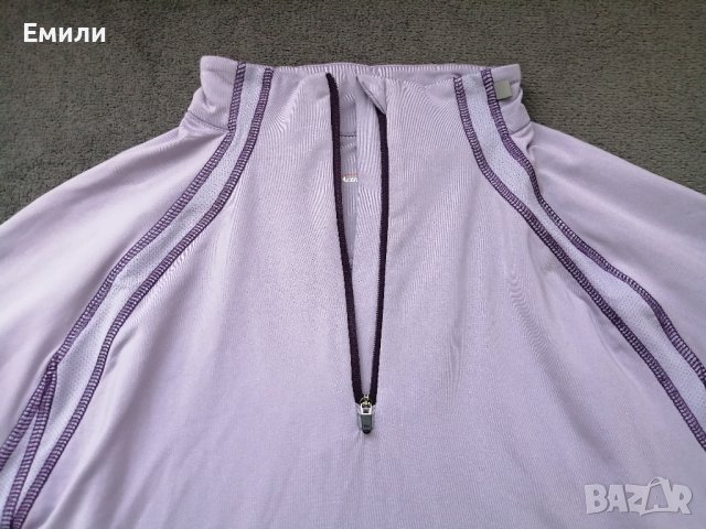 Active Touch лилава дамска спортна блуза с поло, цип, джоб отзад и дупки за палци р-р L, снимка 3 - Спортни екипи - 41518369