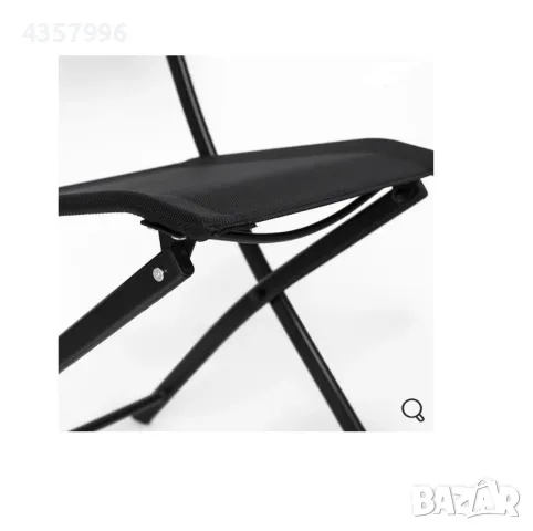 Сгъваем градински стол, Метал, Черен , снимка 4 - Градински мебели, декорация  - 49673006