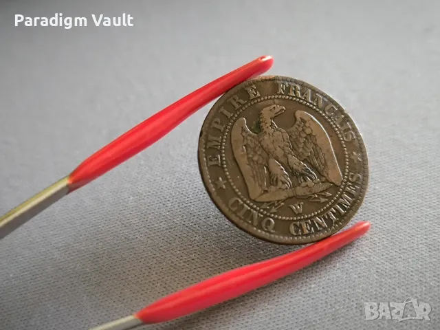 Mонета - Франция - 5 сентима (Наполеон III) | 1854г., снимка 2 - Нумизматика и бонистика - 48919976