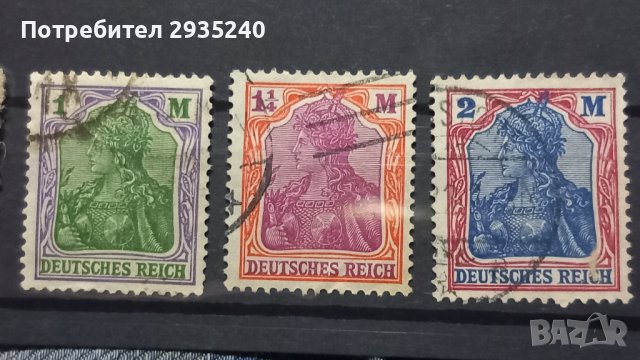 Германия марки 1902-1920, снимка 2 - Филателия - 44391640