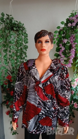 Дамски стилни цветни блузи от копринен сатен., снимка 4 - Блузи с дълъг ръкав и пуловери - 51871474