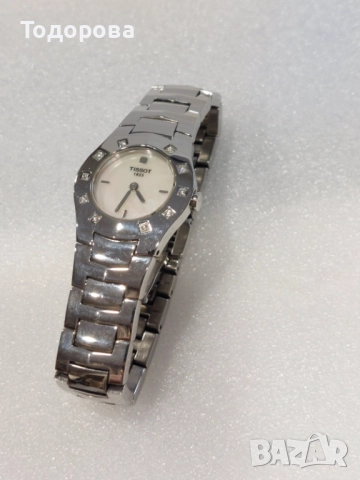 Дамски часовник Tissot с 10 диаманта и седефен циферблат,машина кварц, снимка 5 - Дамски - 52807085