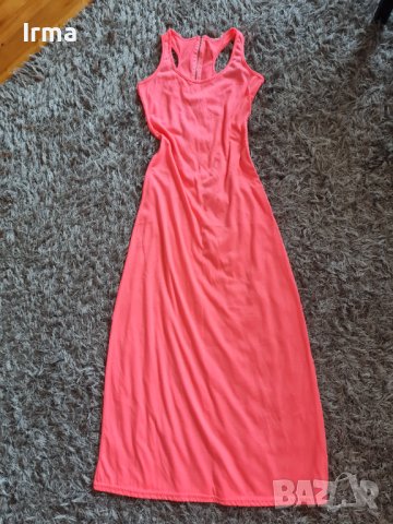 Дълга неоново Розова рокля, снимка 1 - Рокли - 41636054