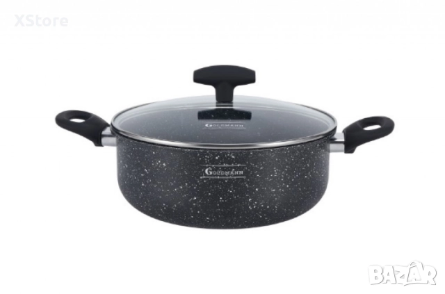 Тенджера Goldmann, Алуминий, Мрам. покр., Черен