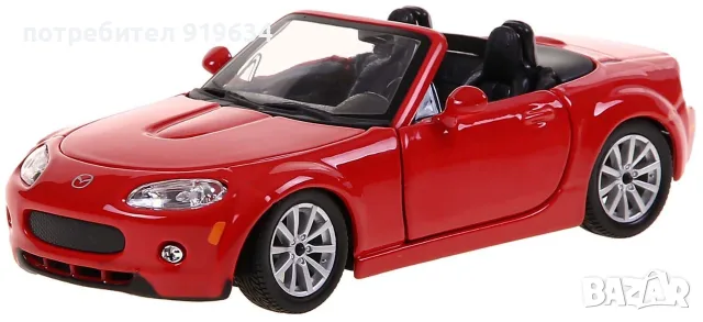 Продавам метална количка Mazda MX-5 Мазда МХ-5 в мащаб 1:24, снимка 6 - Колекции - 20188850