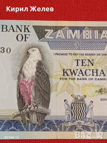 Банкнота ЗАМБИЯ много красива перфектно състояние непрегъвана за КОЛЕКЦИЯ ДЕКОРАЦИЯ 53869, снимка 3 - Нумизматика и бонистика - 53834150