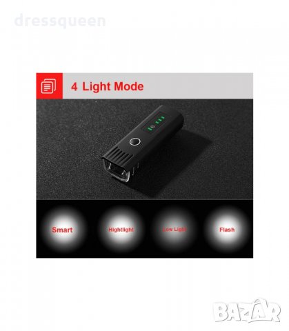 3137 Фар за велосипед със сензор за включване и USB зареждане, снимка 5 - Аксесоари за велосипеди - 34238398