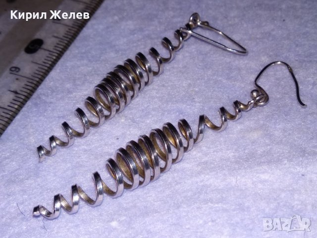 НЕЖНИ СПИРАЛОВИДНИ АРТИСТИЧНИ СРЕБЪРНИ ОБЕЦИ СРЕБРО 925 ФИНА РЪЧНА ХУДОЖЕСТВЕНА ИЗРАБОТКА 38724, снимка 6 - Обеци - 41741640