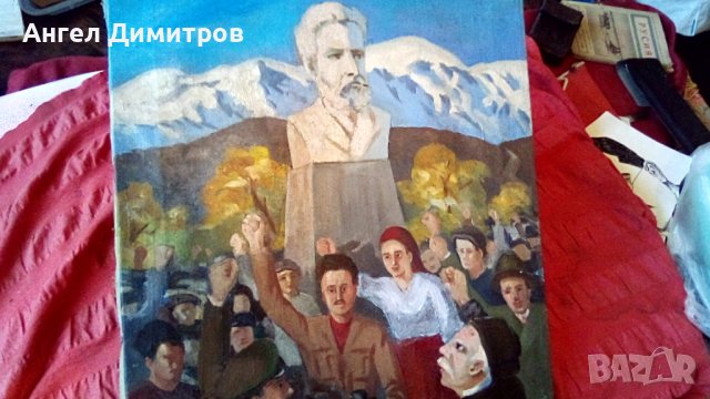 Стара маслена картина платно подписана, снимка 2 - Картини - 41406246