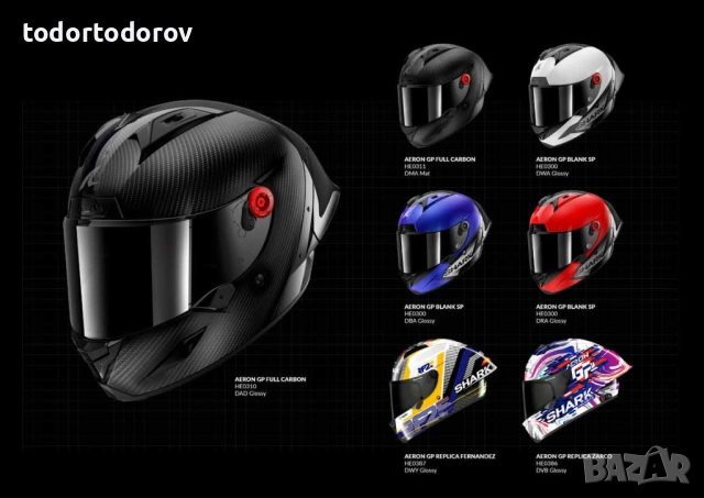 Мото Каска SHARK AERON GP BLANK SP White Official FIM MotoGP Helmet, снимка 5 - Аксесоари и консумативи - 52903260
