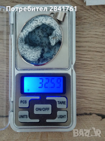 Сребърен медальон с огромен дендрит ахат, снимка 4 - Колиета, медальони, синджири - 44683633