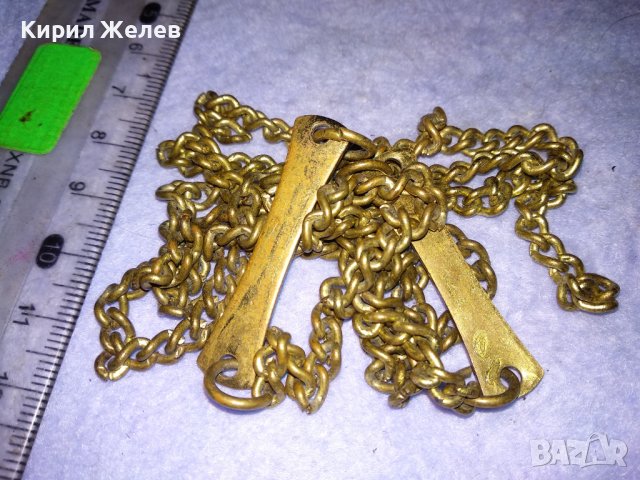 СТАРА МЕДНА с ПОЗЛАТА РЕТРО ВЕРИЖКА КЮСТЕК СИНДЖИР ЛАНЕЦ РЪЧНА ИЗРАБОТКА 17290, снимка 10 - Антикварни и старинни предмети - 41761540