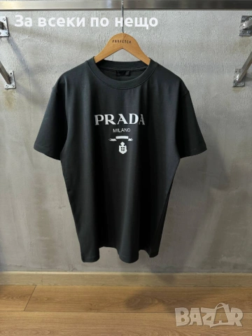 Prada Мъжка Черна Тениска👕Мъжка Блуза С Къс Ръкав В Черен Цвят Код MensPoint62