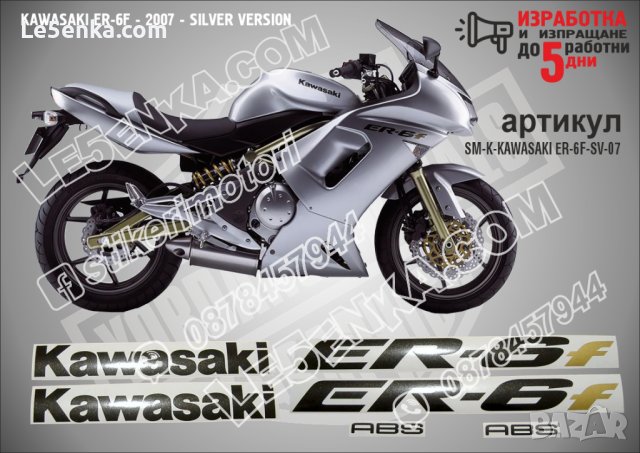 KAWASAKI ER-6F SILVER VERSION 2007 ER-6F-SV-07