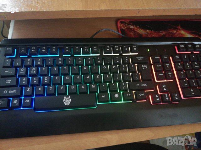 НОВА Светеща Клавиатура Gaming A+ Ghost, Метална, Rainbow подсветка, снимка 2 - Клавиатури и мишки - 39982901