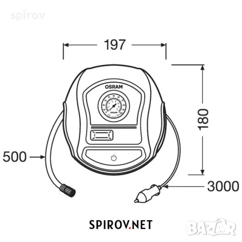 Компресор OSRAM TYREinflate 200 6.9bar 12v, снимка 4 - Части - 55703295