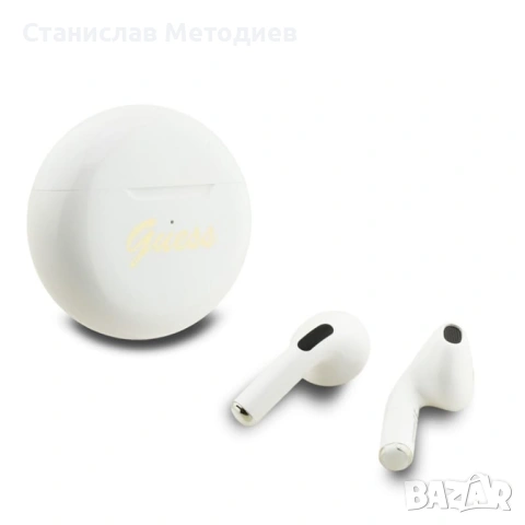 Слушалки GUESS TWS SMALL ROUND SCRIPT PRINT, снимка 2 - Bluetooth слушалки - 53098122