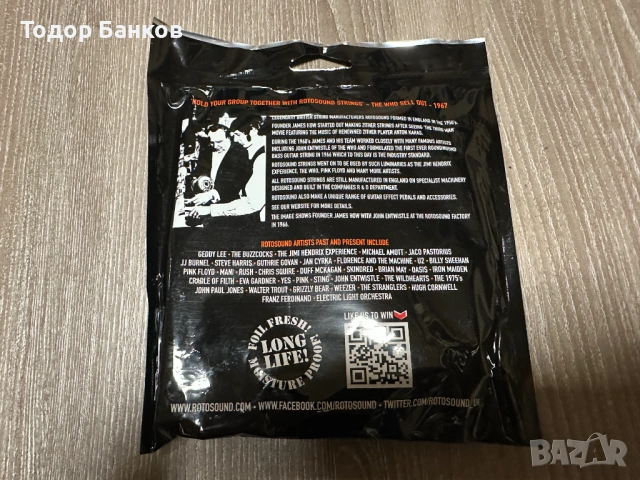 Продавам струни за бас "Rotosound RS66LH", снимка 2 - Китари - 53541333