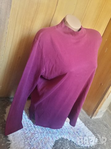 Ново Цикламено памучно поло ХЛ, снимка 3 - Блузи с дълъг ръкав и пуловери - 34627404