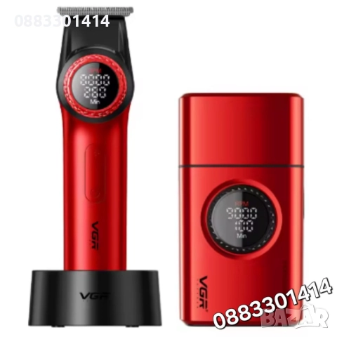 Професионална машинка за бръснене и подстригване 2в1 VGR  Комплект, снимка 2 - Машинки за подстригване - 52807854